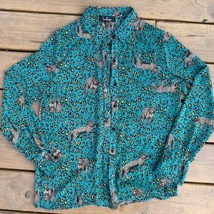 Button down sheer blouse